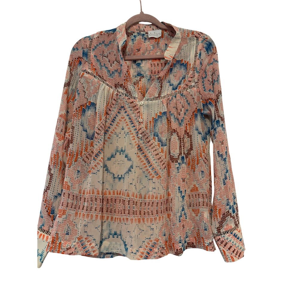 Anthropologie Dolan sz M boho peasant geometric blouse II